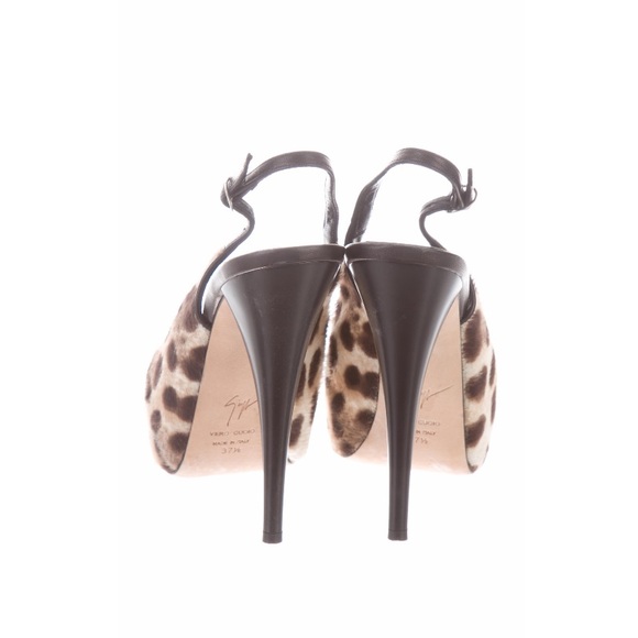 ponyhair Giuseppe Zanotti peep-toe pumps size 7.5 - Picture 4 of 5